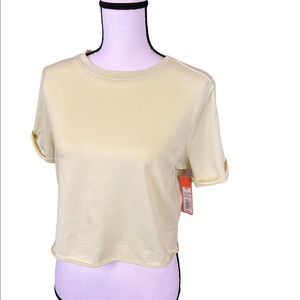 NWT Colsie Women's Short Sleeve Green Crop Tee Size XS